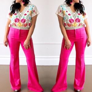NWT Vici for Jealous Tomato hot pink flare trouser pants